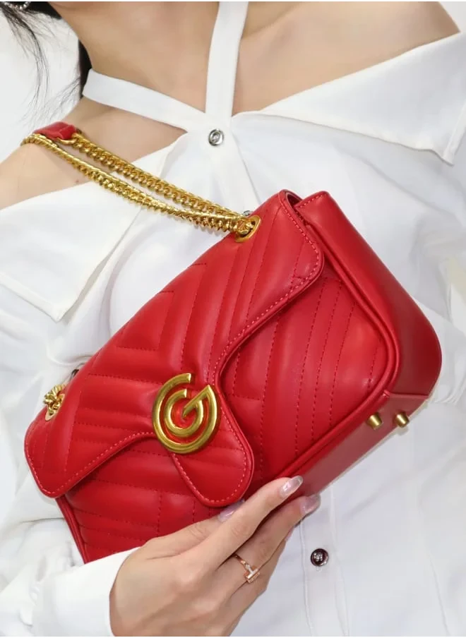 Gabriella Gucci Textured Crossbody Bag with Button Closure